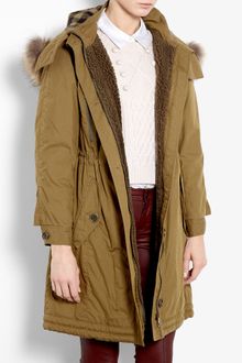 Burberry Brit Fur Trim Parka - Lyst