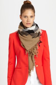 Burberry Wool Check Scarf - Lyst