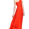 Carolina Herrera Organic Gazaar One Shoulder Gown with Tulle Detailing in Red (reef red) - Lyst