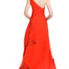 Carolina Herrera Organic Gazaar One Shoulder Gown with Tulle Detailing in Red (reef red) - Lyst