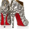 Christian Louboutin  Leather and Water Snake Ankle Boots in Gold (snake) - Lyst