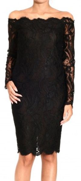 Emilio Pucci Strapless Long Sleeve Lace Dress - Lyst