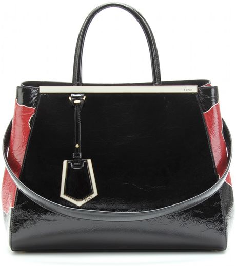 Fendi  Crinkled Patent Leather Tote in Pink - Lyst