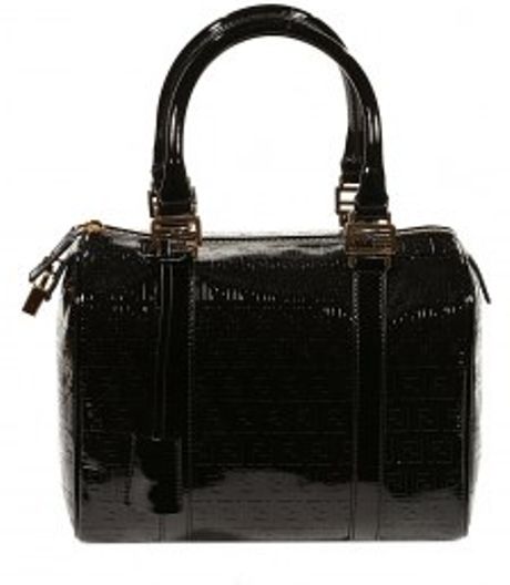 Fendi Eco Patent Leather Forever Zucchino Bowling Bag in Black - Lyst