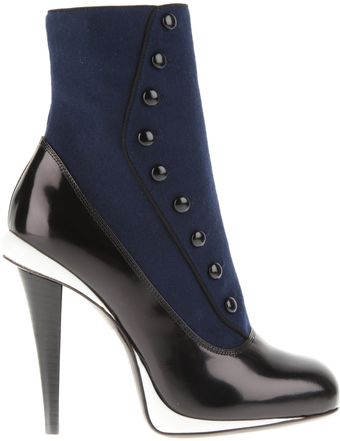 Fendi Boots in Blue Flannel and Black Patent Leather - Lyst