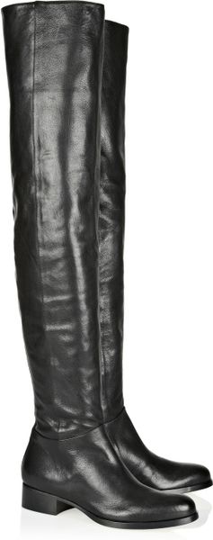 Jimmy Choo Giorgina Leather Overtheknee Boots in Black - Lyst