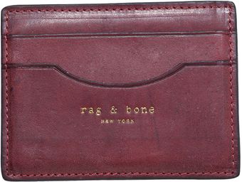 Rag & Bone Leather Credit Card Holder Burgundy - Lyst