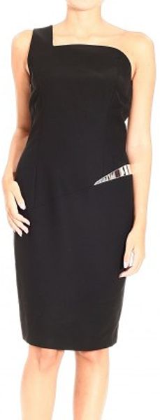 Versace One Shoulder Cady Asymmetric Files Dress - Lyst