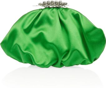 Yves Saint Laurent Crystalembellished Silksatin Clutch - Lyst