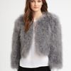 Bcbgmaxazria Margaret Faux Fur Jacket in White - Lyst