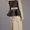 Burberry Prorsum Double Breasted Peplum Coat in Beige (nude) - Lyst