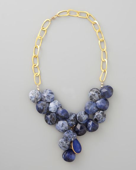 Devon Leigh Blue Sodalite Necklace In Blue Lyst 