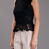 Emilio Pucci Lace Peplum Top in Black - Lyst