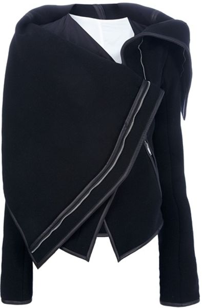Gareth Pugh Asymmetric Flap Detail Jacket in Black - Lyst