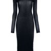 Gareth Pugh Striped Fitted Dress in Black - Lyst