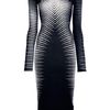 Gareth Pugh Striped Fitted Dress in Black - Lyst