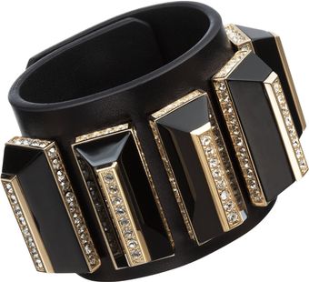 Givenchy Crystal Pyramid Leather Cuff - Lyst