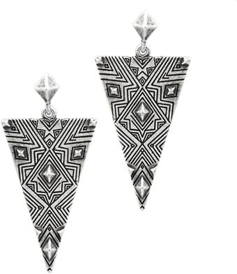 House Of Harlow Engraved Triangle Drop Earrings - Lyst