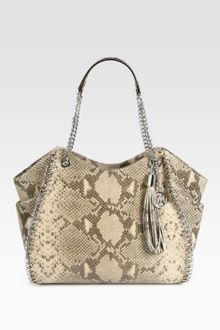 Michael by Michael Kors Python Embossed Chain Tote - Lyst