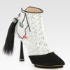 Nicholas Kirkwood Face Wool Suede Ponytaildetail Ankle Boots in White (black) - Lyst