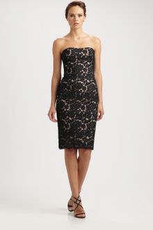 Notte By Marchesa Strapless Lace Cocktail Dress - Lyst