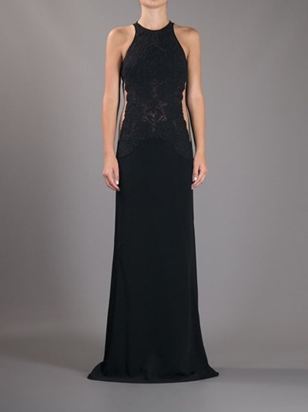 Stella Mccartney Lace Floor Length Maxi Dress in Black | Lyst