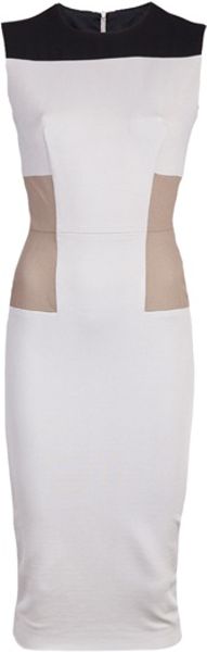 Victoria Beckham Fitted Dress in White (ivory) - Lyst