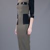 Victoria Beckham Fitted Dress in Khaki - Lyst