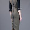 Victoria Beckham Fitted Dress in Khaki - Lyst