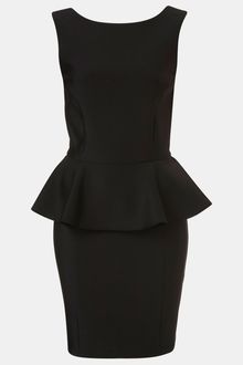 Topshop Ribbed Peplum Dress - Lyst