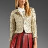 Alice + Olivia Brianna Open Front Box Jacket in Gold - Lyst