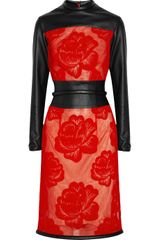 Christopher Kane Leather and Brocade Dress