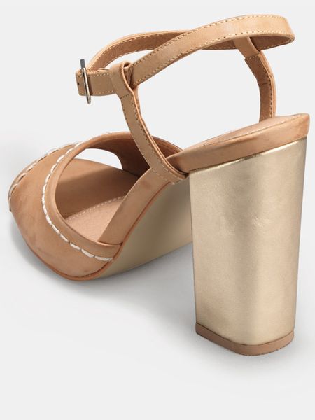 French Connection French Connection Tibet Leather Sandals in Beige ...