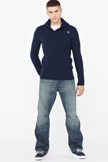 G-star Raw Mens Bore Shawl Collar Jumper - Lyst