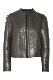 Lanvin Embossed Leather Jacket - Lyst