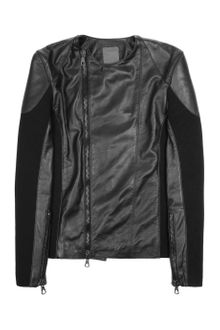 Lot78 Paneled Leather Biker Jacket - Lyst
