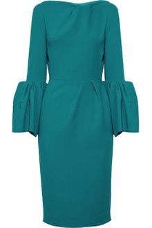 Roksanda Ilincic Margot Ruffle Sleeved Wool Crepe Dress - Lyst