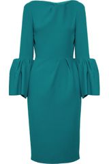 Roksanda Ilincic Margot Ruffle Sleeved Wool Crepe Dress