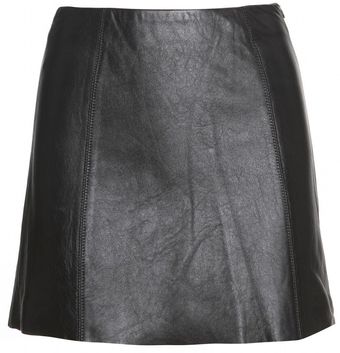 T By Alexander Wang Leather Mini Skirt - Lyst