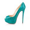 Christian Louboutin Lady Peep Croco in Blue - Lyst