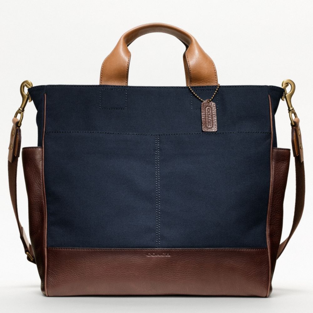 Coach Bleecker Legacy Canvas Utility Tote in Blue for Men (mahogany