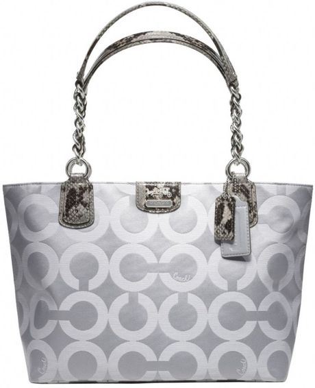 coach silver tote