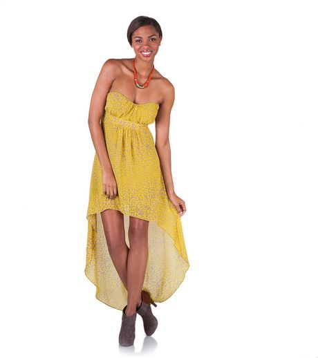 ... Simpson High Low Corsica Animal Dress Juniors in Yellow (animal