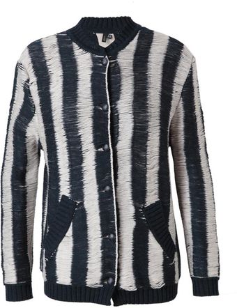 Mark Fast Striped Wool Varsity Jacket - Lyst