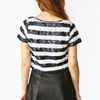 Nasty Gal Sequin Stripe Crop Top in Blue (midnight) - Lyst