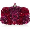 Alexander Mcqueen Enameled Flower Box Clutch in Red (silver) - Lyst