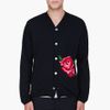 Comme Des Garçons Black Embroidered Cardigan in Black for Men - Lyst