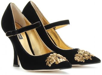 Dolce & Gabbana Embroidered Maryjane Pumps - Lyst
