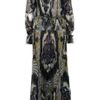 Emilio Pucci Printed Pleated Chiffon Gown in Gray - Lyst