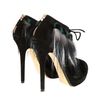 Fendi Opentoe Booties in Suede and Velvet in Black - Lyst
